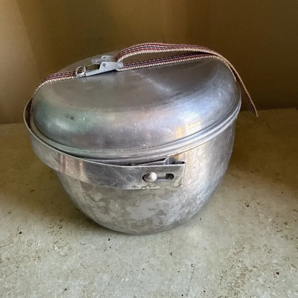Vintage Aluminum Cooking Camping Hiking Cabin Gear 4 Piece Set